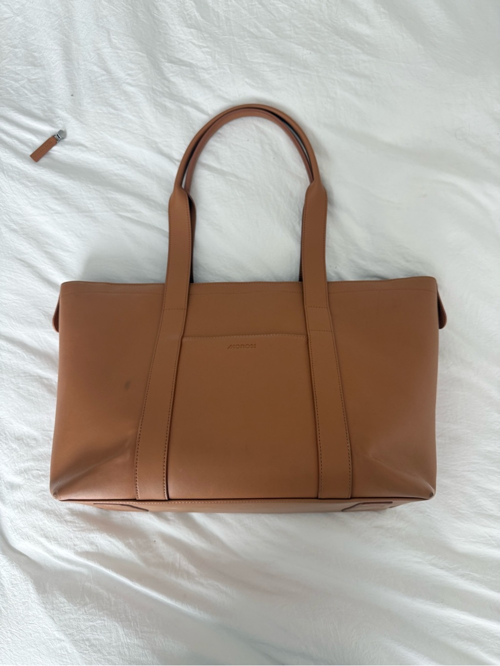 Monos Metro Tote Bag in Saddle Tan - Zipper Came Off